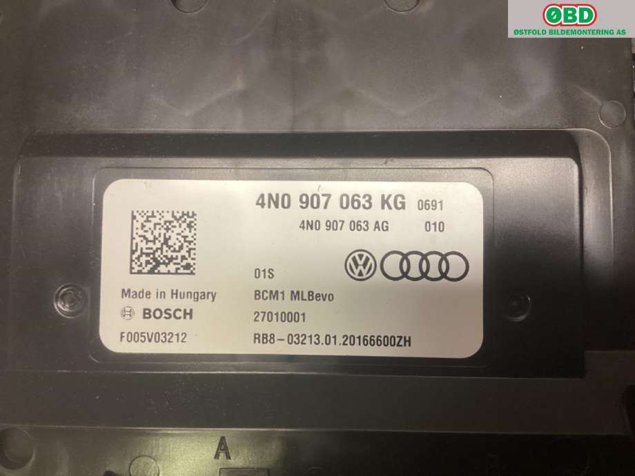 Styreenhet comfort (BCM) til Audi e-tron 2018-->>  (AUDI|4N0 907 063 KN||4N0 907 063 KG)