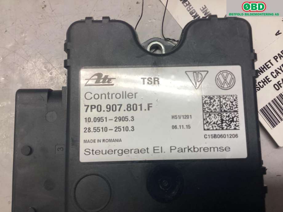 Styreenhet elektrisk parkbrems (EPB - Electric Parking Brake) til Porsche Cayenne 2010-2017 (92A) (92A) (PORSCHE|958 618 109 01|958 618 109 02|7P0907801F)