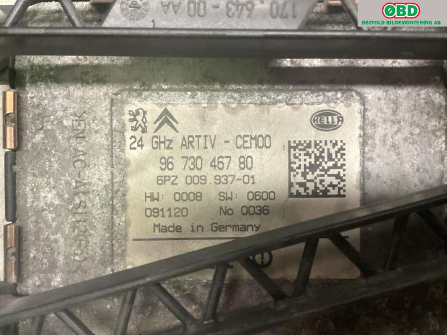 Sensor radar til Peugeot 3008 2009-2016 (Type I)  (PEUGEOT|6590 KZ|16 111 742 80|9673046780)