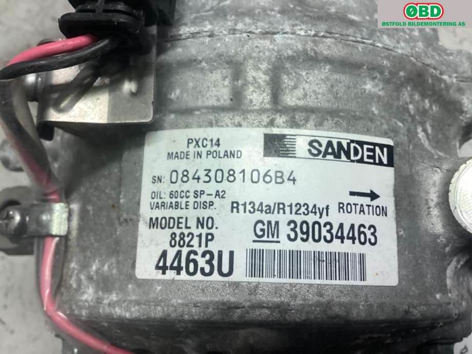 Aircondition kompressor til Opel Astra K 2015-->>  (OPEL|95525472|)