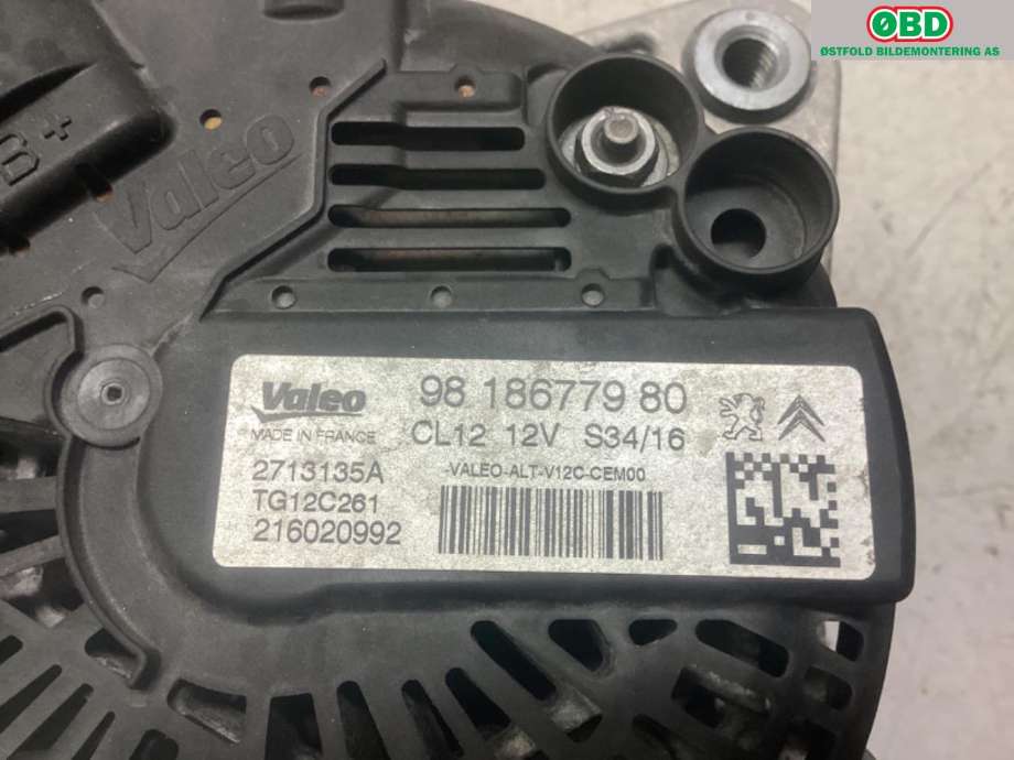 Dynamo til Peugeot 2008 2013-2019 (Type I) (PEUGEOT|96 708 995 80|98 186 779 80|)