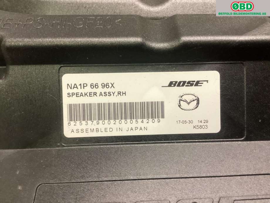 Bilstereo høyttaler til Mazda MX-5 2015-->> (Type IV) (MAZDA|NA1P-66-96X|)