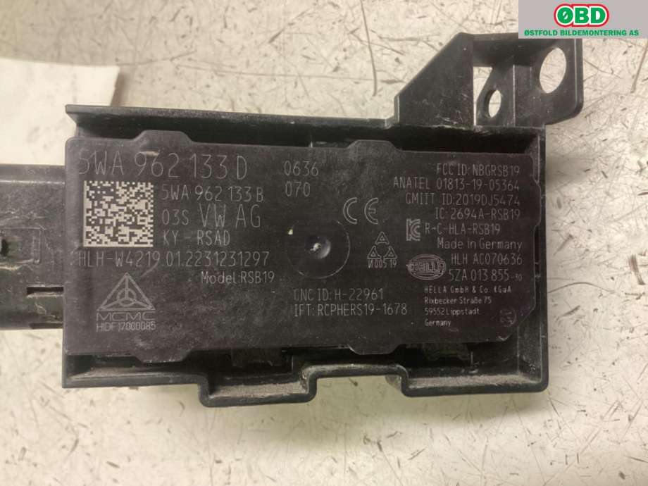 Styreenhet diverse til VW ID.4 2020-->> (VOLKSWAGEN ID.4 GTX 4wd|5WA 962 133 D|)