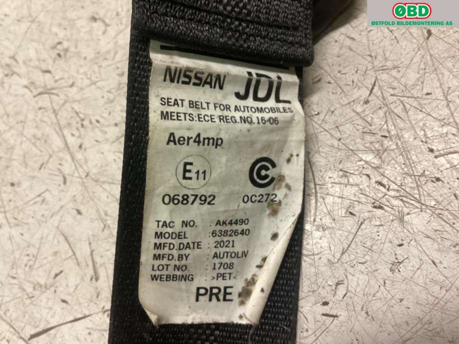 Airbag beltestrammer til Nissan Leaf 2018-->> (Type II) (NISSAN|)