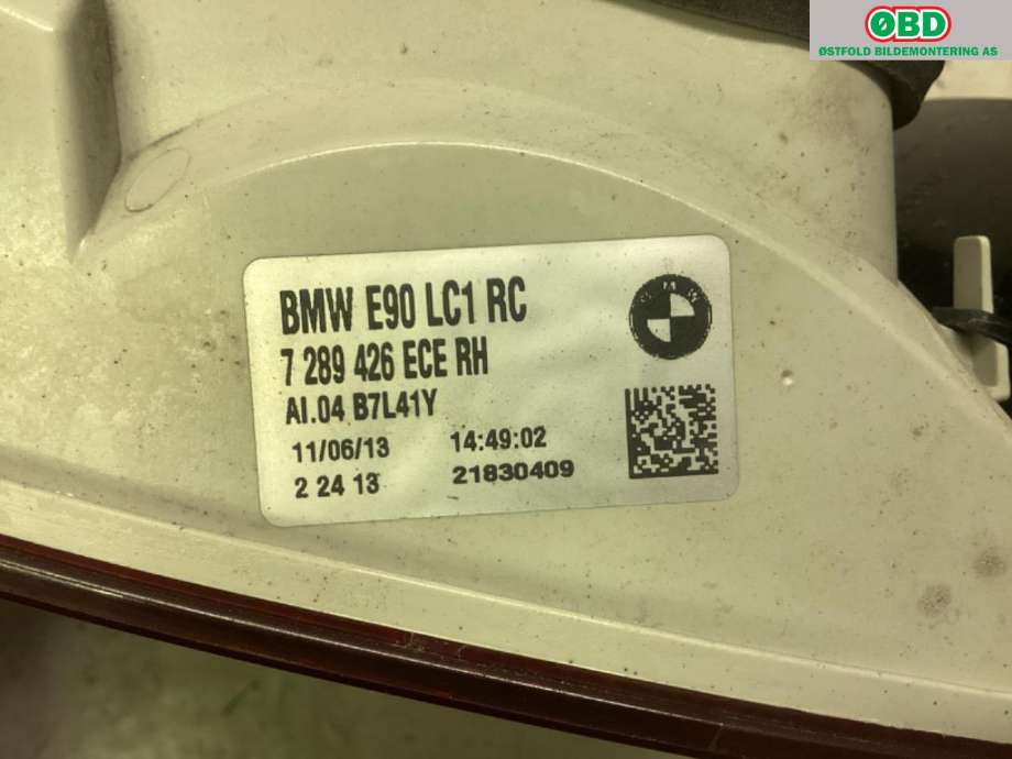 Baklykt høyre til BMW 3-Serie 2005-2011 (E90/E91/E92/E93) (E90/E91/E92/E93) (BMW|63 21 4 871 732|63 21 7 289 426|)