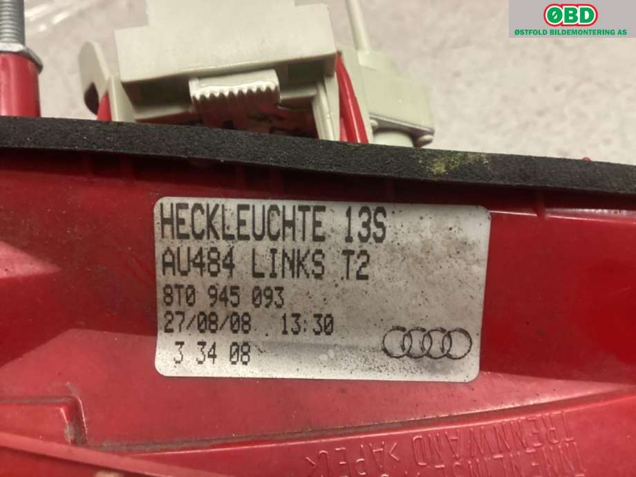 Baklykt venstre til Audi A5 2007-2016 (Type I)  (AUDI|8T0 945 095|)