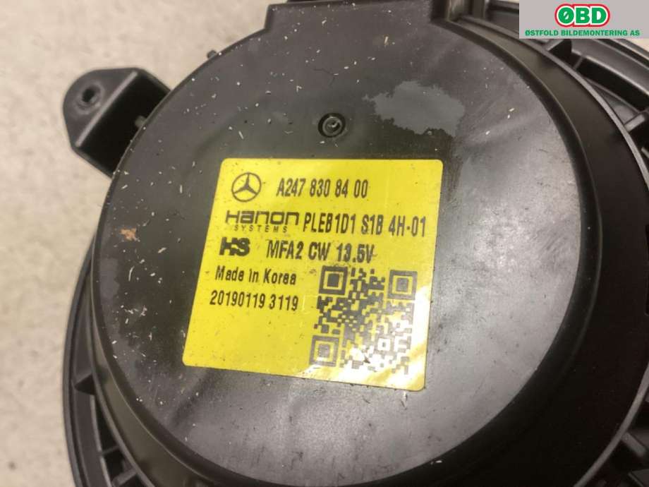 Varmeapparat motor til Mercedes CLA 2019-->> (C118) (C118) (MERCEDES|A 247 830 84 00|)