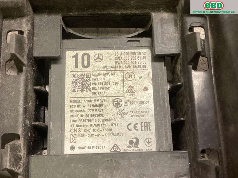 Sensor radar til Mercedes CLA 2019-->> (C118) (C118) (MERCEDES|A 000 905 19 12|A 000 905 41 11|)