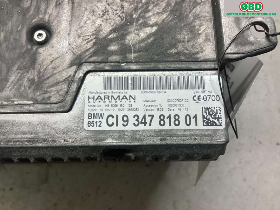 Bilstereo navigasjon til BMW X5 2013-2018 (F15) (F15) (BMW|65 12 6 819 943|65 12 6 826 783|934781801)