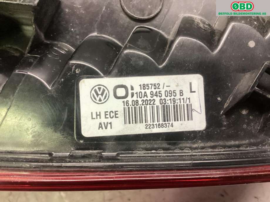 Baklykt venstre til VW ID.3 2020-->>  (VOLKSWAGEN|10A 945 095 B|)