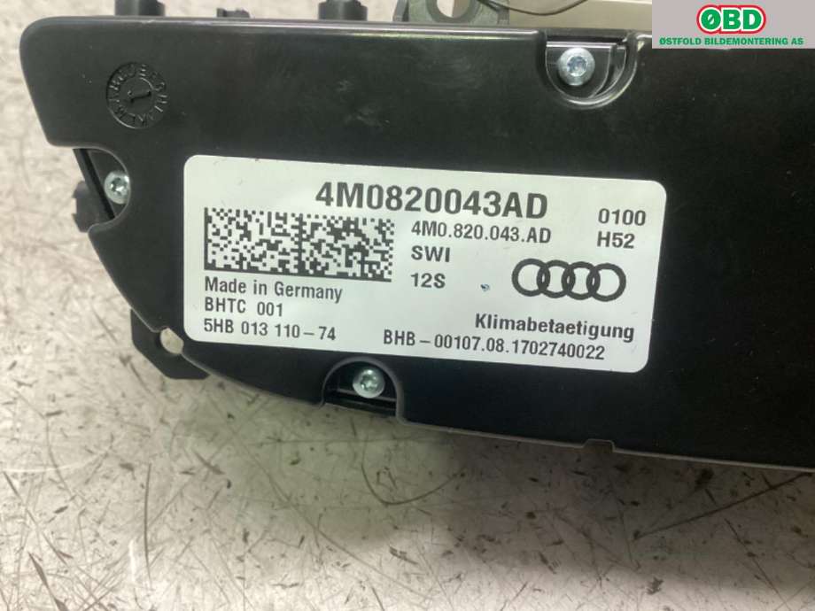 Varmeapparat betjening til Audi Q7 2015-->> (Type II)  (AUDI|4M0 820 043 AD|)