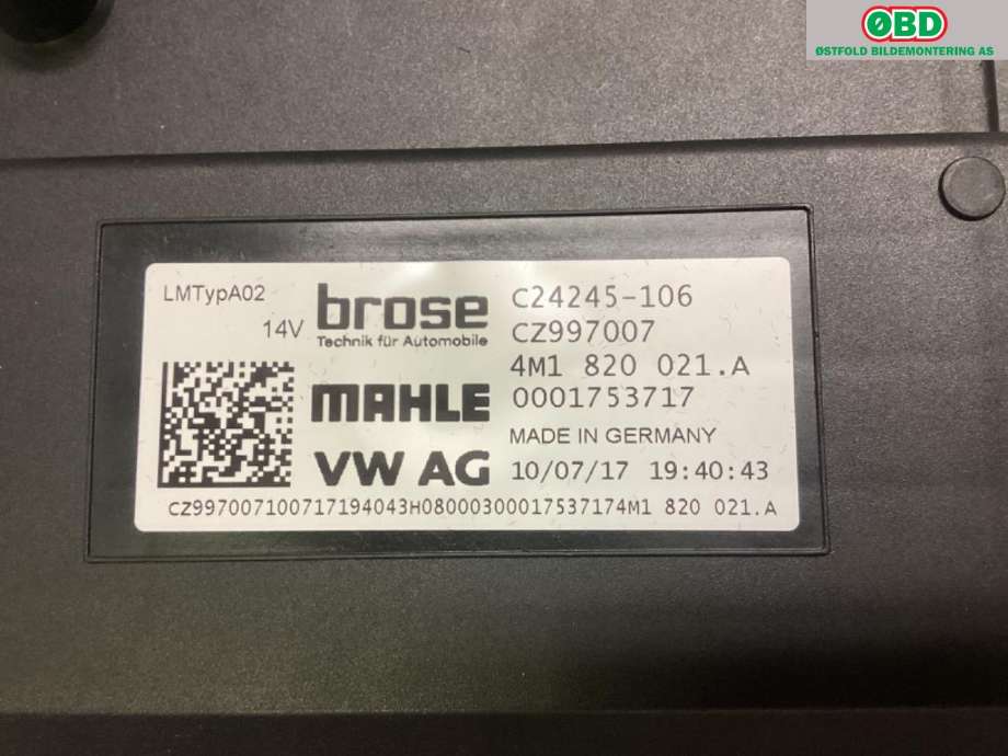 Varmeapparat motor til Audi Q7 2015-->> (Type II)  (AUDI|4M1 820 021|4M1 820 021 C|)