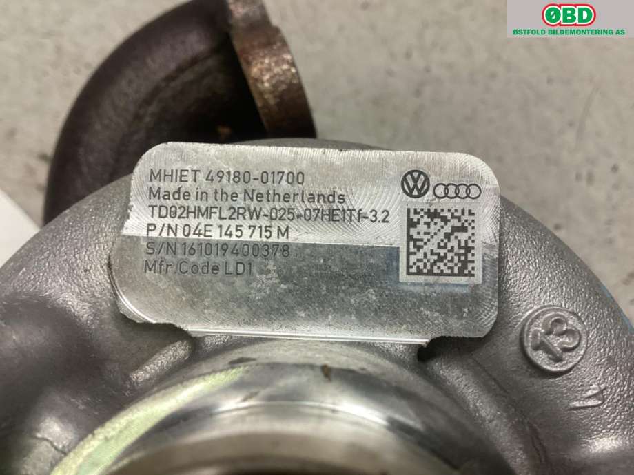 Turbo til VW Passat 2015-2019 (Fase 1) (B8) (B8) (VOLKSWAGEN|04E 145 873 P|)
