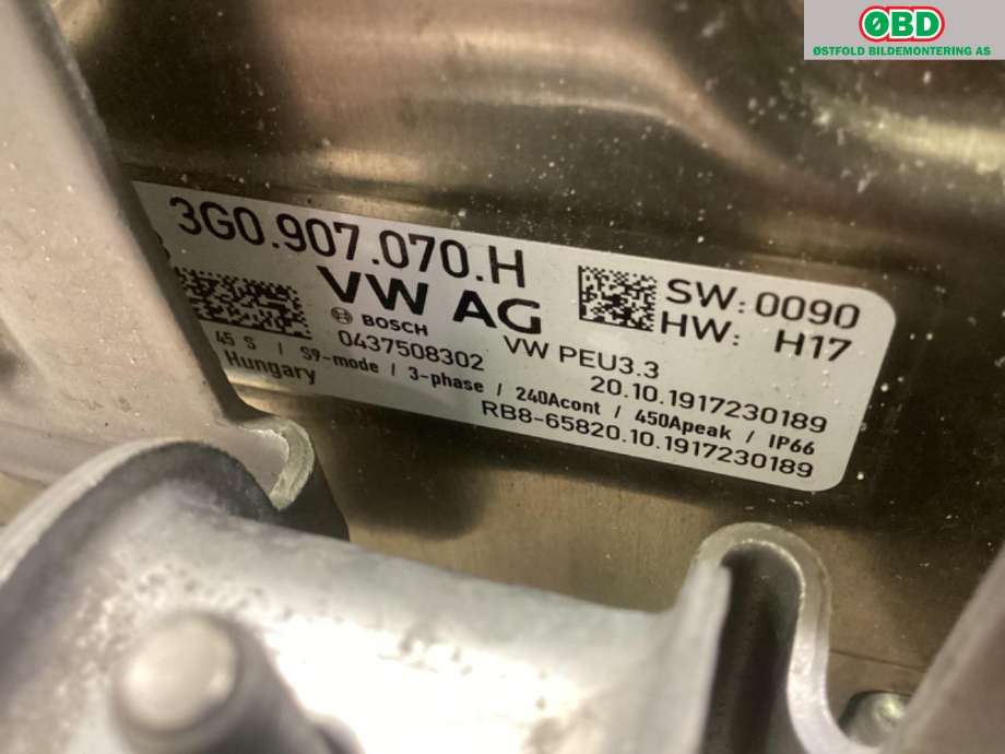 Inverter elbil til VW Passat 2015-2019 (Fase 1) (B8) (B8) (VOLKSWAGEN|3G0 907 070 H|3G0 907 070 J|)