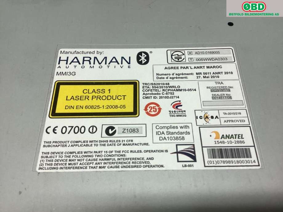 Bilstereo navigasjon til Audi A7 2010-2014 (Type I, Fase 1)  (AUDI|4G0 035 670 H|)