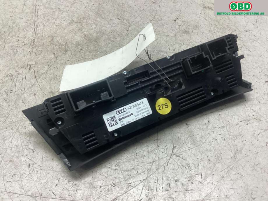 Varmeapparat betjening til Audi A7 2010-2014 (Type I, Fase 1)  (AUDI|4G0 820 043 K|)