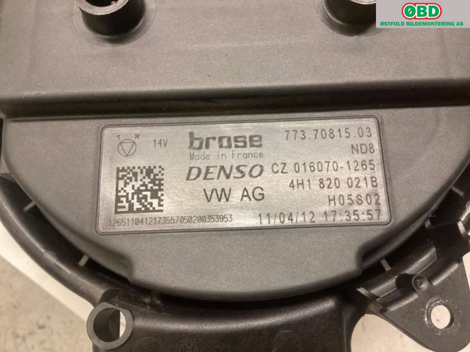 Varmeapparat motor til Audi A7 2010-2014 (Type I, Fase 1)  (AUDI|4H1 820 021 B|4H1 820 021 C|)