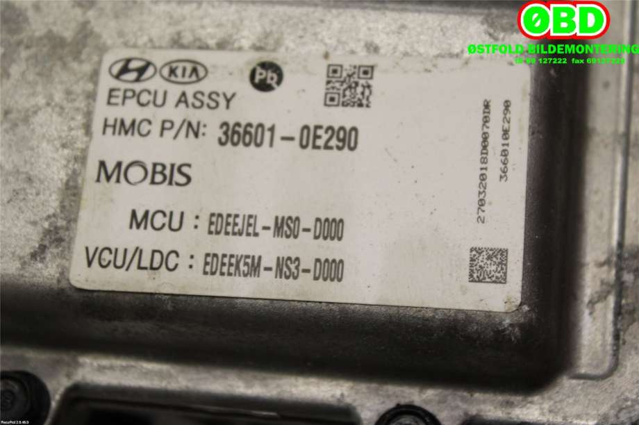 Inverter elbil til Kia Niro 2016-2021  (KIA|366010E290|)