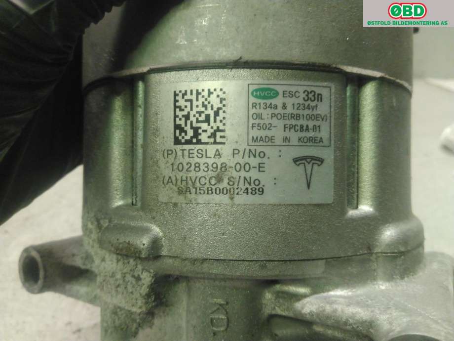 Aircondition kompressor til Tesla Model S 2013-2016 (Fase 1) (TESLA S 85D 4wd|1028398-00-E|)