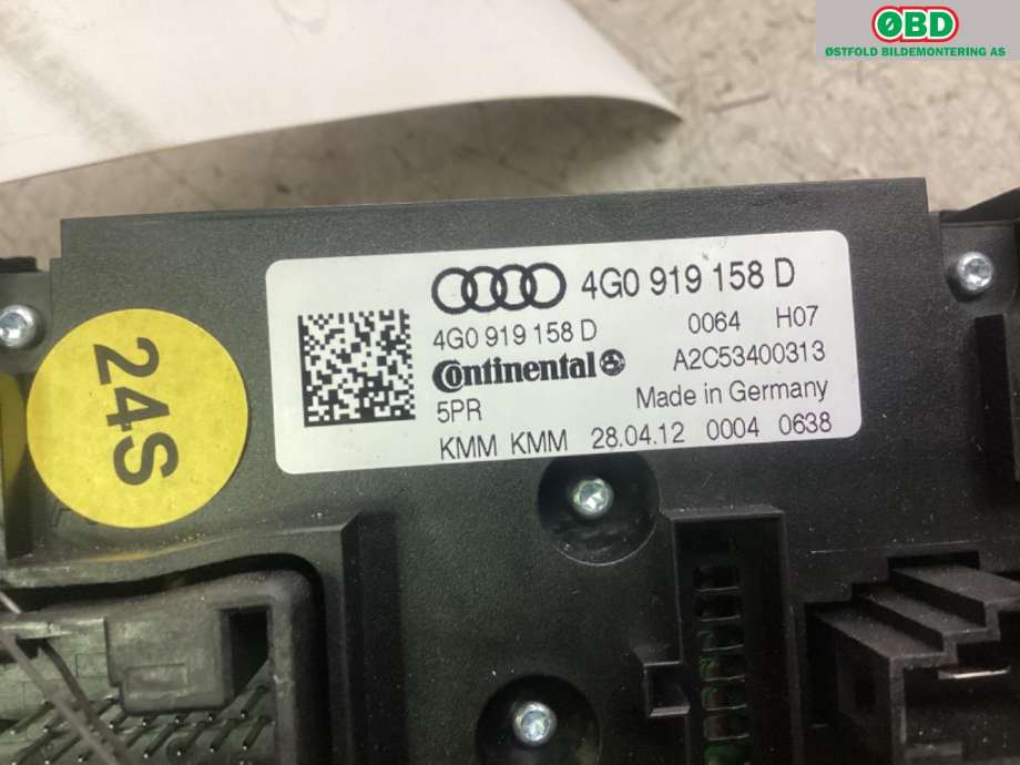 Varmeapparat betjening til Audi A7 2010-2014 (Type I, Fase 1)  (AUDI|4G0 919 158 D|)