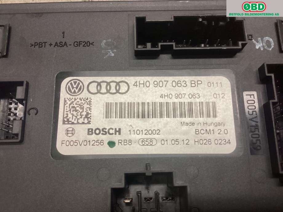 Styreenhet comfort (BCM) til Audi A7 2010-2014 (Type I, Fase 1)  (AUDI|4H0 907 063 CG|)