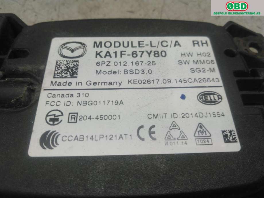 Sensor radar til Mazda CX-5 2012-2017 (Type I) (MAZDA|KA1F-67-Y80|)