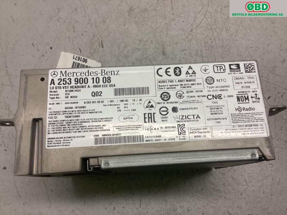 Bilstereo navigasjon til Mercedes EQC 2019-->> (MERCEDES|A 253 900 10 08|)