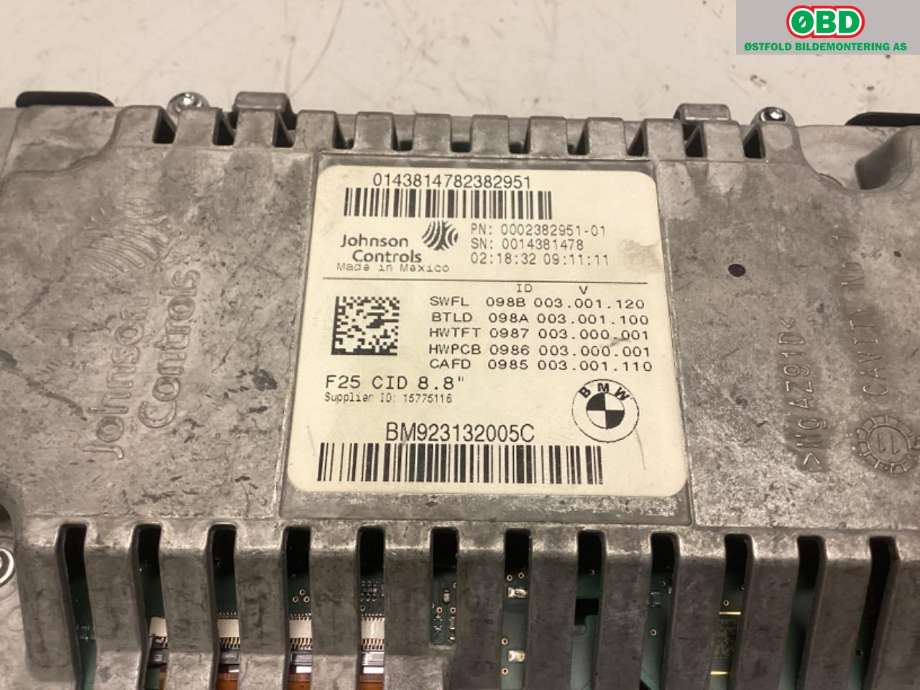 Instrument kjørecomputer til BMW X3 2010-2017 (F25) (F25) (BMW|65 50 9 289 584|)