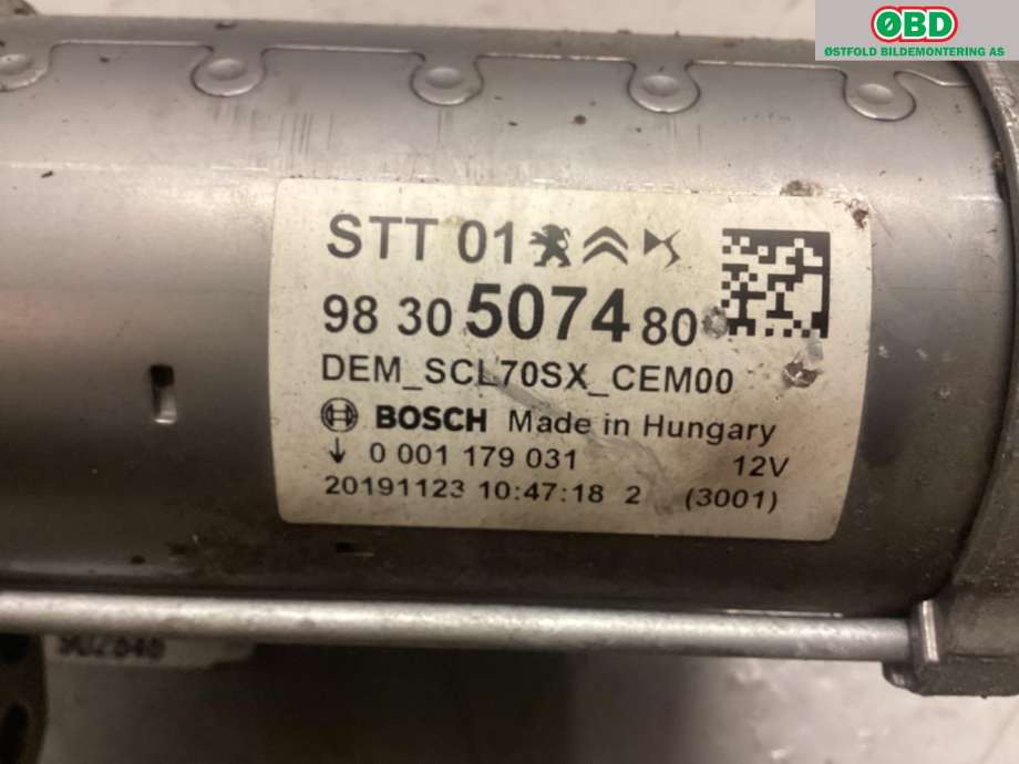 Starter til Citroën C3, Aircross 2017-->>  (CITROEN|9830507480|1638463780|)