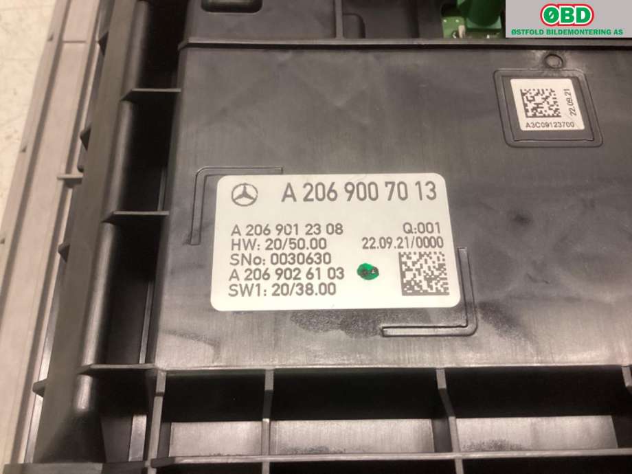 Instrument kjørecomputer til Mercedes C-Klasse 2021-->> (W206) (W206) (MERCEDES|A 206 900 70 13|A 206 900 65 14|)