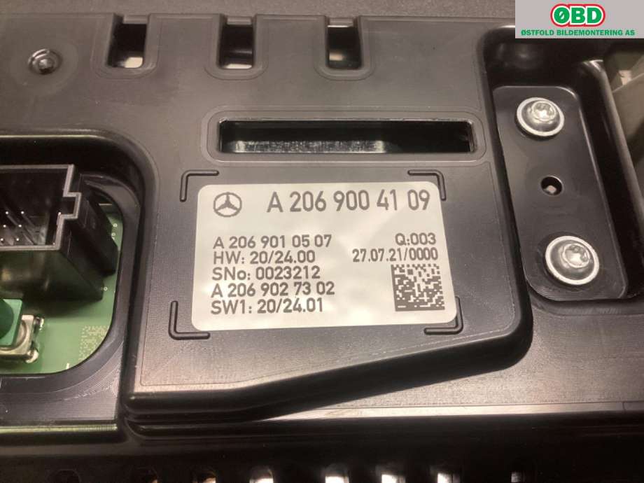 Instrumentpanel til Mercedes C-Klasse 2021-->> (W206) (W206) (MERCEDES|A 206 900 41 09|A 206 900 94 23|)