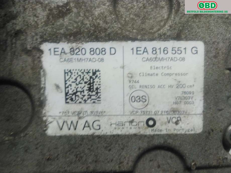 Aircondition kompressor til VW ID.4 2020-->> (VOLKSWAGEN|1EA 820 808 H|1EA 820 808 D|)