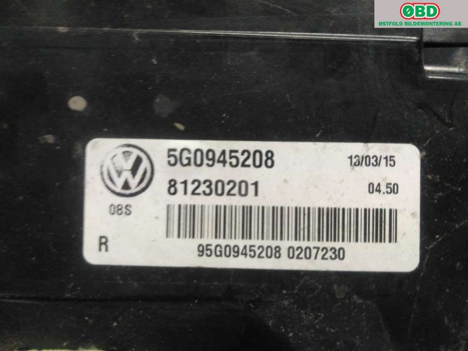 Baklykt høyre til VW e-Golf 2014-2017 (Fase 1)  (VOLKSWAGEN|5G0 945 208|)