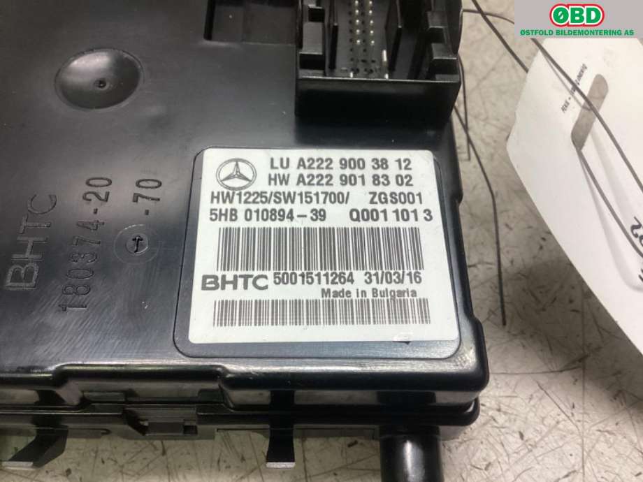 Styreenhet klima/aircondition til Mercedes GLC 2015-2022 (X253) (X253) (MERCEDES|A 222 900 38 12|)