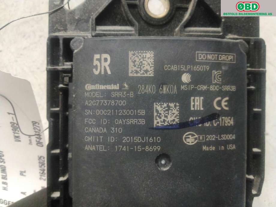 Sensor radar til Nissan Leaf 2018-->> (Type II)  (NISSAN|284K06WK0A|)
