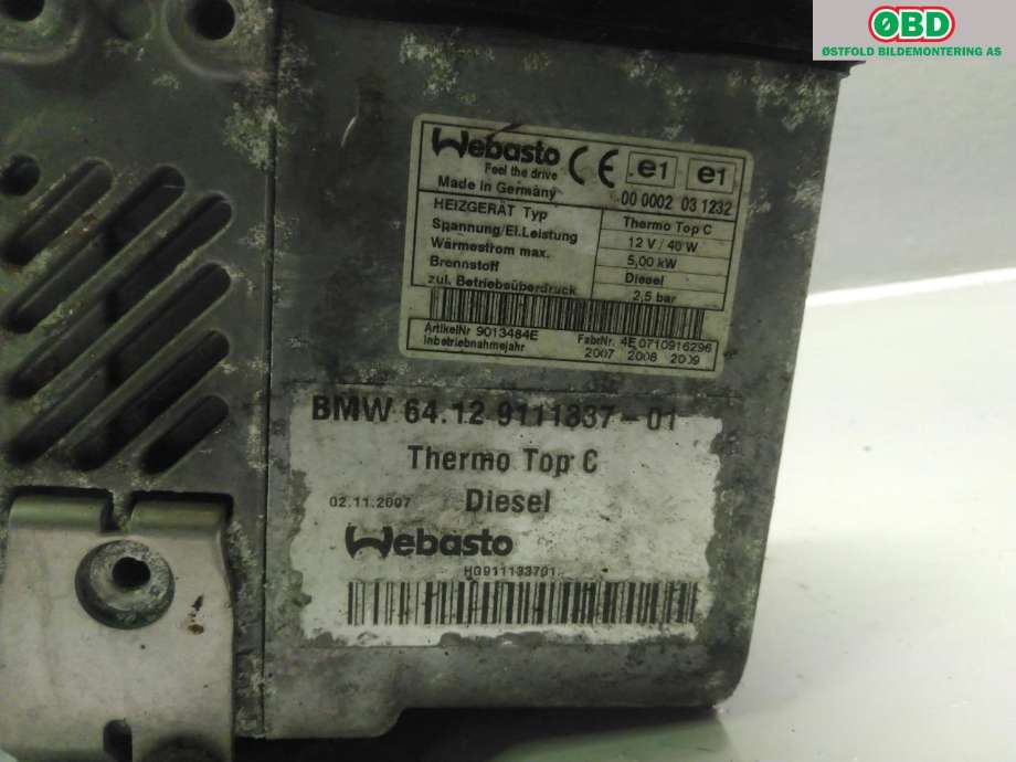 Dieselvarmer til BMW 7-Serie 2000-2008 (E65/E66/E67/E88) (E65/E66/E67/E88) (BMW|64 12 6 986 232|)