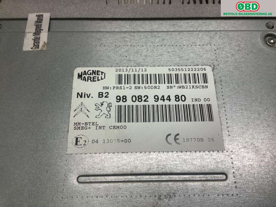 Bilstereo navigasjon til Peugeot 308 2013-2021 (Type II) (PEUGEOT|16 117 497 80||9808294480)