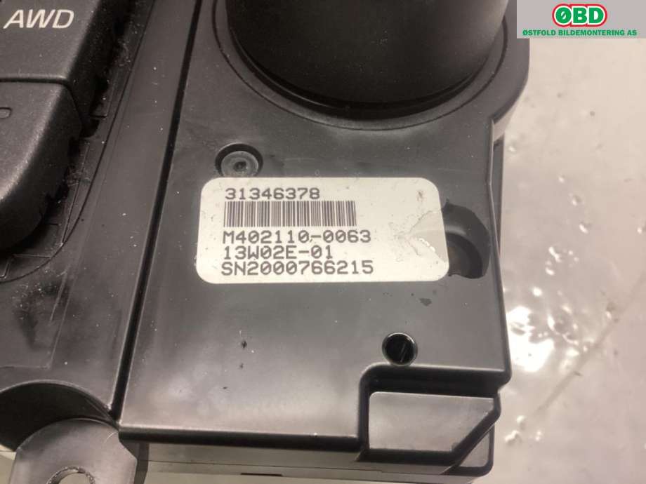 Varmeapparat betjening til Volvo V60 2010-2013 (Type I, Fase 1)  (VOLVO|31346378|)