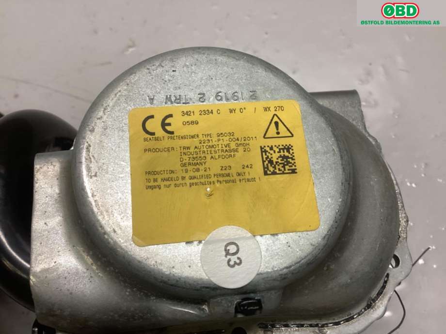 Airbag beltestrammer til Mercedes A-Klasse 2018-->> (W177) (W177) (MERCEDES|A 247 860 09 85|)