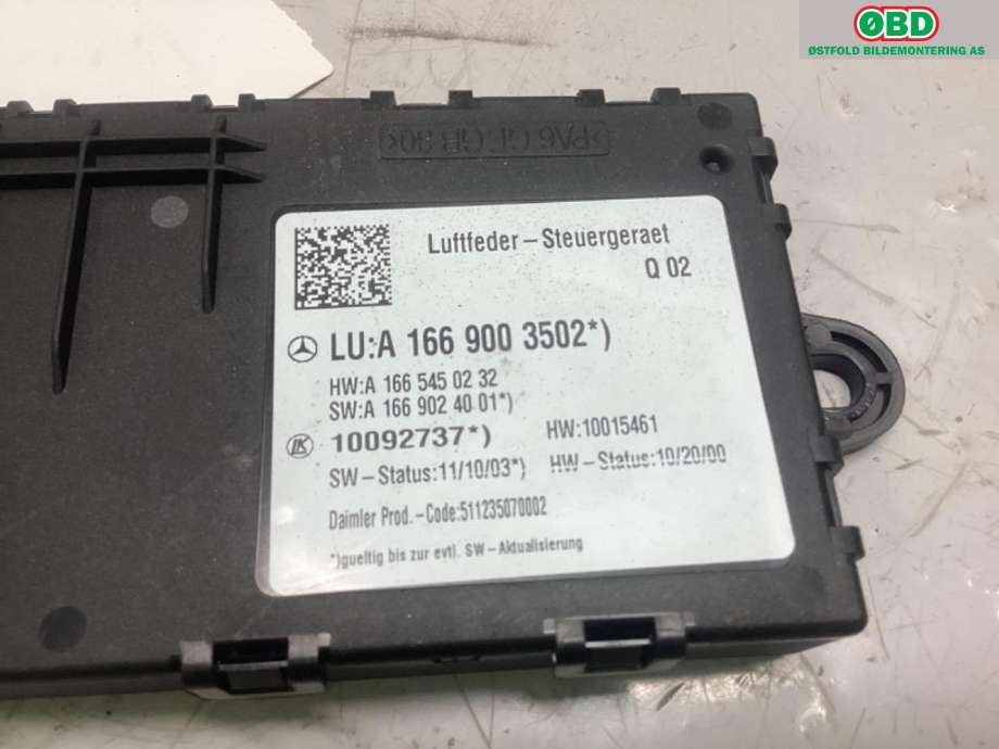 Styreenhet diverse til Mercedes ML 2011-2015 (Fase 1) (W166) (W166) (MERCEDES|A 166 900 35 02||166 900 3502)