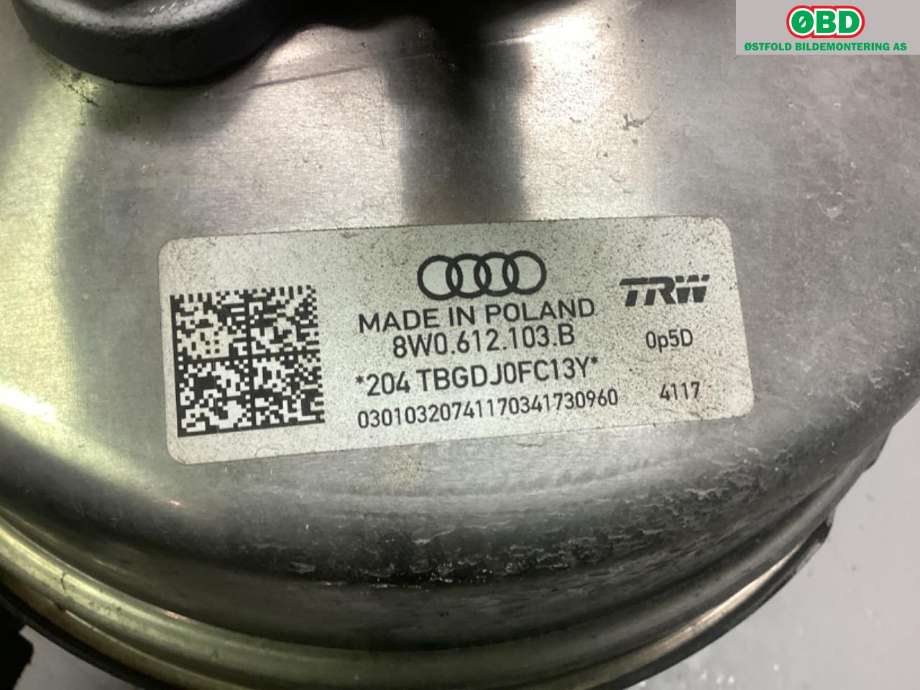Bremsekraft-forsterker til Audi A5 2016-->> (Type II)  (AUDI|8W0 612 107|)