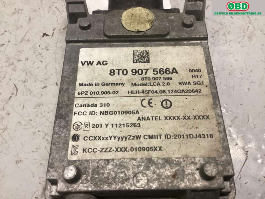 Sensor radar til Audi Q5 2012-2017 (Type I, Fase 2)  (AUDI|8T0 907 566 A|)
