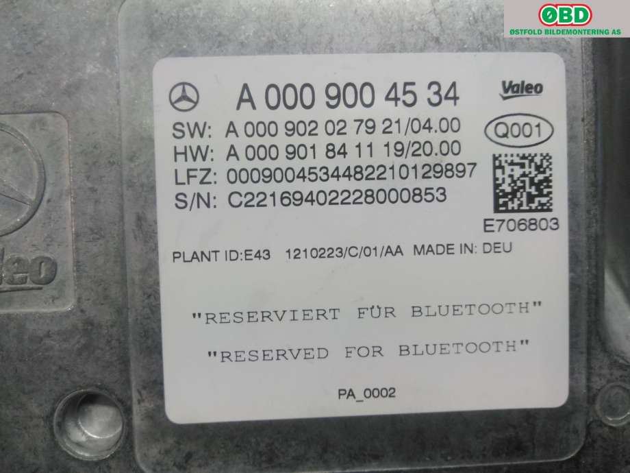 Styreenhet parkering til Mercedes EQB 2022-->> (MERCEDES|A 000 900 45 34|)