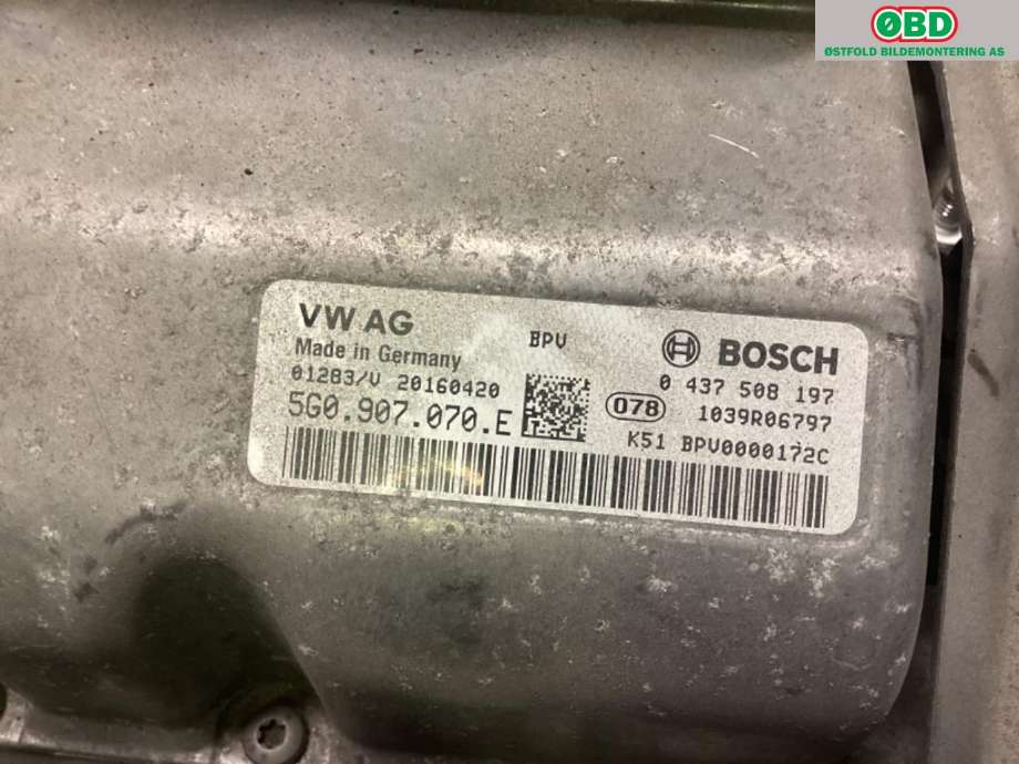 Inverter elbil til Audi A3 2016-2020 (Type III, Fase 2)  (AUDI|5G0 907 070 E|)