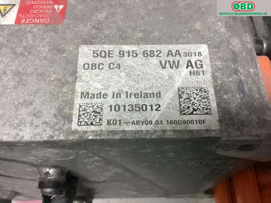 Batterilader (OBC - On Board Charger) til Audi A3 2016-2020 (Type III, Fase 2)  (AUDI|5QE 915 682 AA|)