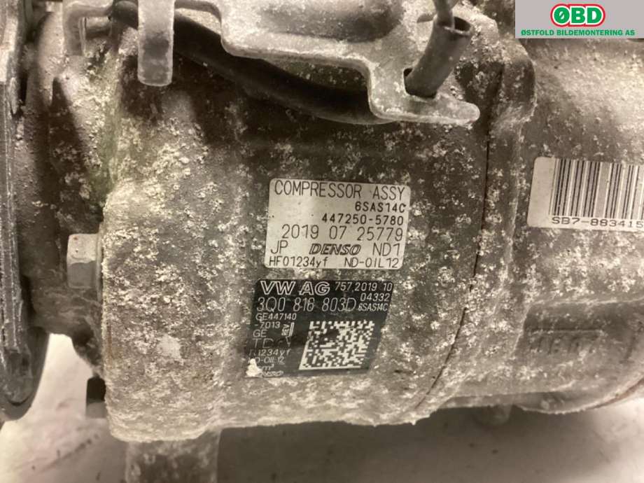 Aircondition kompressor til VW Polo 2017-2021 (Type VI, Fase 1) (VOLKSWAGEN|3Q0 816 803 D|)
