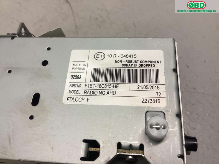 Bilstereo til Ford B-Max 2012-2017  (FORD|2335493||F1BT-18C815-HE)