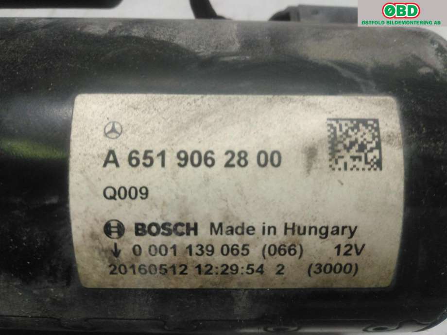 Starter diesel til Mercedes C-Klasse 2014-2018 (Fase 1) (W205) (W205) (MERCEDES|A 651 906 28 00|)