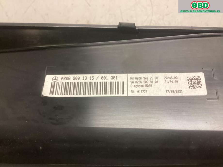 Instrumentpanel til Mercedes C-Klasse 2021-->> (W206) (W206) (MERCEDES|A 206 900 13 15|)