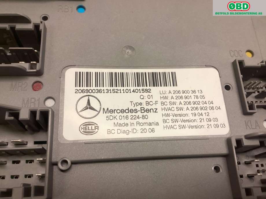 Styreenhet comfort (BCM) til Mercedes C-Klasse 2021-->> (W206) (W206) (MERCEDES|A 206 900 36 13|)